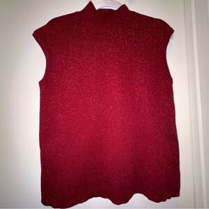 Coldwater Creek Sparkling Red Knit Sleeveless Top